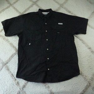 Columbia PFG Button Up Shirt Mens Adult Large Black Vented Fishing Casual Wear